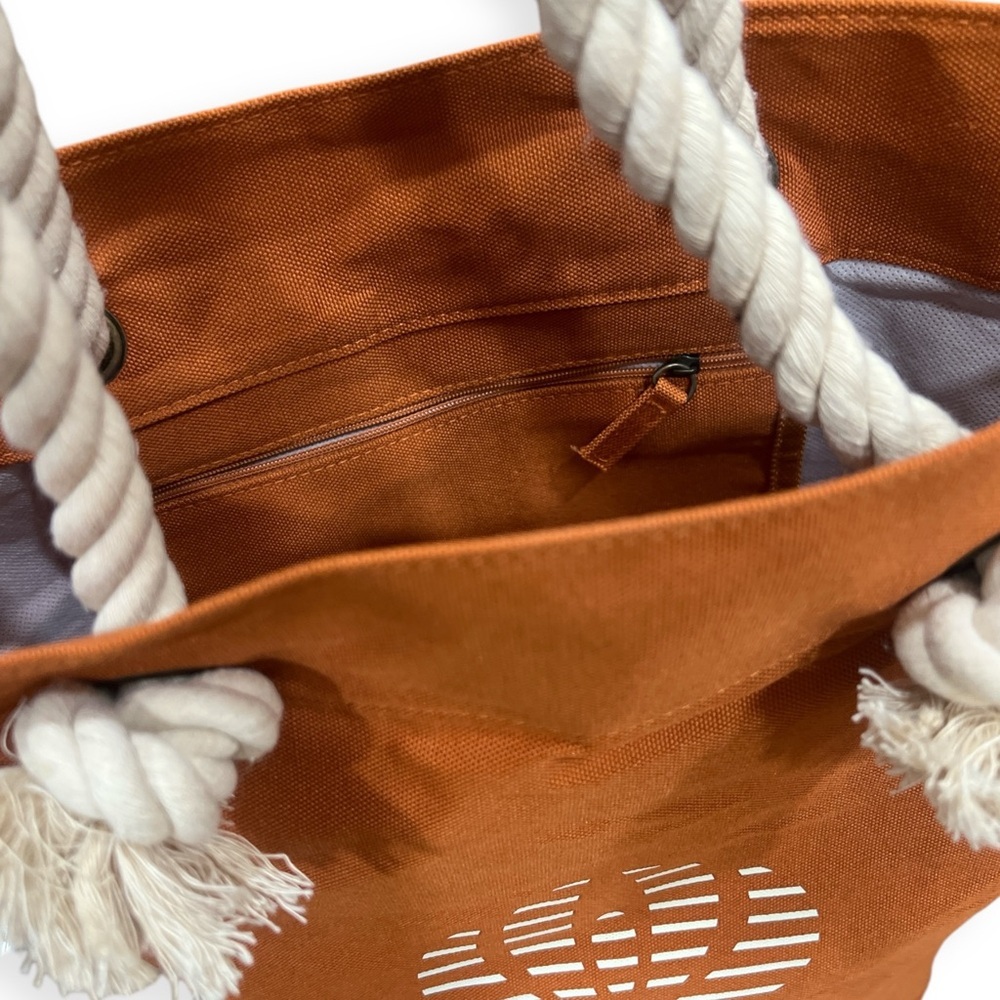 Bergdorf Goodman Sisley Paris Orange White Rope Handle Large Tote Hand Bag NWOT​ - Picture 3 of 9